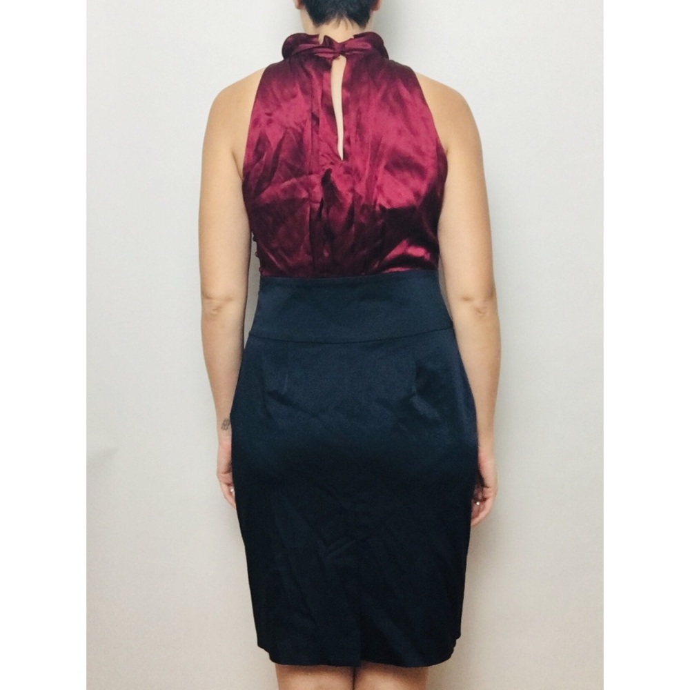 BCBGMaxAzria Navy and maroon pencil dress - Picture 3 of 4